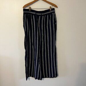 a new day | Linen Pants | Navy with White Stripes | Size Large